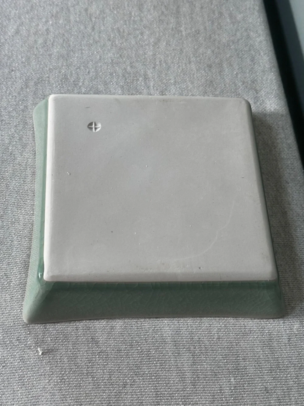 Japanese Square Celadon Green Ceramic Dish